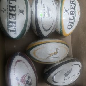 Rugby Ball Set - Green, Yellow, Black